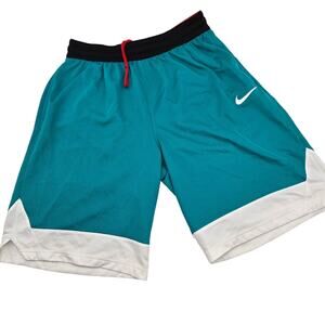 Nike Basketball Training Shorts Teal White Activewear Dri Fi, Size